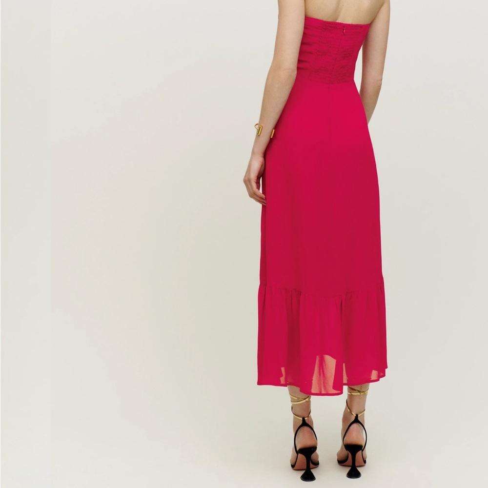 Reformation Arta Dress Rhubarb - Size 4 - Picture 2 of 4